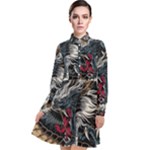 Dragon Snake Legend Japanese Mythology Long Sleeve Chiffon Shirt Dress