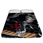 Dragon Snake Legend Japanese Mythology Fitted Sheet (Queen Size)