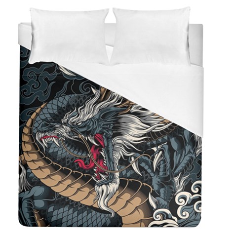 Dragon Snake Legend Japanese Mythology Duvet Cover (Queen Size) from ArtsNow.com