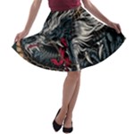 Dragon Snake Legend Japanese Mythology A-line Skater Skirt