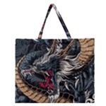 Dragon Snake Legend Japanese Mythology Zipper Large Tote Bag