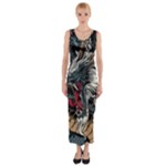 Dragon Snake Legend Japanese Mythology Fitted Maxi Dress