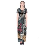 Dragon Snake Legend Japanese Mythology Short Sleeve Maxi Dress