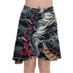 Dragon Snake Legend Japanese Mythology Chiffon Wrap Front Skirt