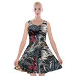 Dragon Snake Legend Japanese Mythology Velvet Skater Dress