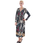 Dragon Snake Legend Japanese Mythology Velvet Maxi Wrap Dress