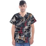 Dragon Snake Legend Japanese Mythology Men s V-Neck Scrub Top