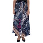 Dragon Snake Legend Japanese Mythology Flared Maxi Skirt