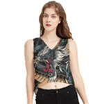 Dragon Snake Legend Japanese Mythology V-Neck Cropped Tank Top