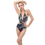 Dragon Snake Legend Japanese Mythology Plunging Cut Out Swimsuit