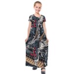 Dragon Snake Legend Japanese Mythology Kids  Short Sleeve Maxi Dress