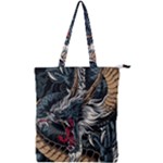 Dragon Snake Legend Japanese Mythology Double Zip Up Tote Bag