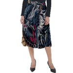 Dragon Snake Legend Japanese Mythology Classic Velour Midi Skirt 