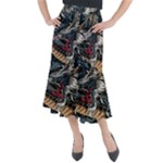 Dragon Snake Legend Japanese Mythology Midi Mermaid Skirt