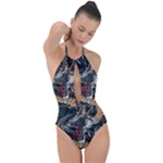 Dragon Snake Legend Japanese Mythology Plunge Cut Halter Swimsuit