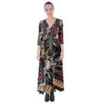 Dragon Snake Legend Japanese Mythology Button Up Maxi Dress