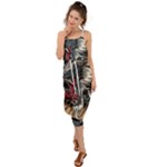 Dragon Snake Legend Japanese Mythology Waist Tie Cover Up Chiffon Dress