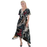 Dragon Snake Legend Japanese Mythology Cross Front Sharkbite Hem Maxi Dress