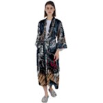 Dragon Snake Legend Japanese Mythology Maxi Satin Kimono