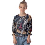 Dragon Snake Legend Japanese Mythology Kids  Cuff Sleeve Top