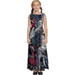 Dragon Snake Legend Japanese Mythology Kids  Satin Sleeveless Maxi Dress