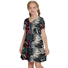 Kids  Short Sleeve Tiered Mini Dress 