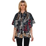 Dragon Snake Legend Japanese Mythology Women s Batwing Button Up Shirt