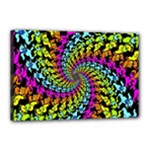 3d Grateful Dead 90 s Neon Dancing Bears Canvas 18  x 12  (Stretched)