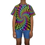 3d Grateful Dead 90 s Neon Dancing Bears Kids  Short Sleeve Swimwear