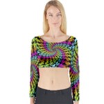 3d Grateful Dead 90 s Neon Dancing Bears Long Sleeve Crop Top