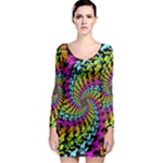 3d Grateful Dead 90 s Neon Dancing Bears Long Sleeve Bodycon Dress