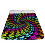 3d Grateful Dead 90 s Neon Dancing Bears Fitted Sheet (Queen Size)