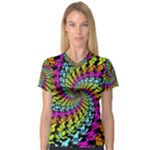 3d Grateful Dead 90 s Neon Dancing Bears V-Neck Sport Mesh T-Shirt