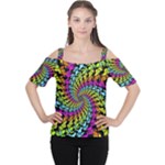 3d Grateful Dead 90 s Neon Dancing Bears Cutout Shoulder T-Shirt