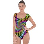 3d Grateful Dead 90 s Neon Dancing Bears Short Sleeve Leotard 