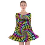 3d Grateful Dead 90 s Neon Dancing Bears Long Sleeve Skater Dress