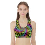 3d Grateful Dead 90 s Neon Dancing Bears Sports Bra with Border