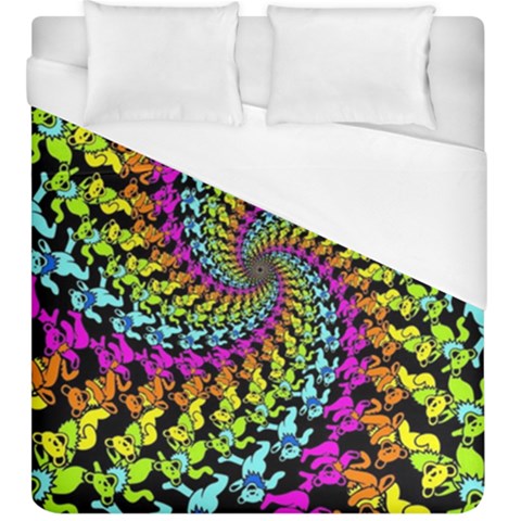 3d Grateful Dead 90 s Neon Dancing Bears Duvet Cover (King Size) from ArtsNow.com