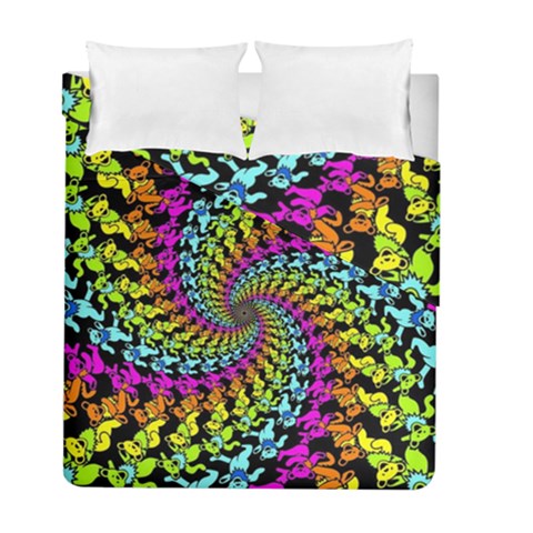 3d Grateful Dead 90 s Neon Dancing Bears Duvet Cover Double Side (Full/ Double Size) from ArtsNow.com