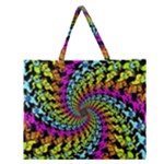 3d Grateful Dead 90 s Neon Dancing Bears Zipper Large Tote Bag