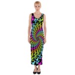 3d Grateful Dead 90 s Neon Dancing Bears Fitted Maxi Dress