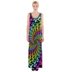 3d Grateful Dead 90 s Neon Dancing Bears Thigh Split Maxi Dress