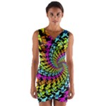 3d Grateful Dead 90 s Neon Dancing Bears Wrap Front Bodycon Dress