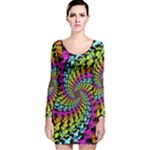 3d Grateful Dead 90 s Neon Dancing Bears Long Sleeve Velvet Bodycon Dress