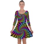 3d Grateful Dead 90 s Neon Dancing Bears Quarter Sleeve Skater Dress