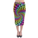 3d Grateful Dead 90 s Neon Dancing Bears Midi Pencil Skirt