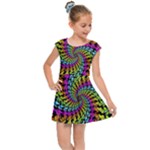 3d Grateful Dead 90 s Neon Dancing Bears Kids  Cap Sleeve Dress