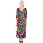 3d Grateful Dead 90 s Neon Dancing Bears Quarter Sleeve Wrap Maxi Dress