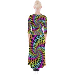 Quarter Sleeve Wrap Maxi Dress 