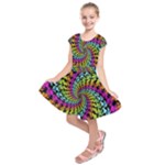 3d Grateful Dead 90 s Neon Dancing Bears Kids  Short Sleeve Dress